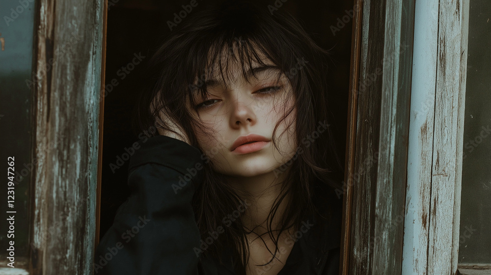 Fototapeta premium Woman at window.