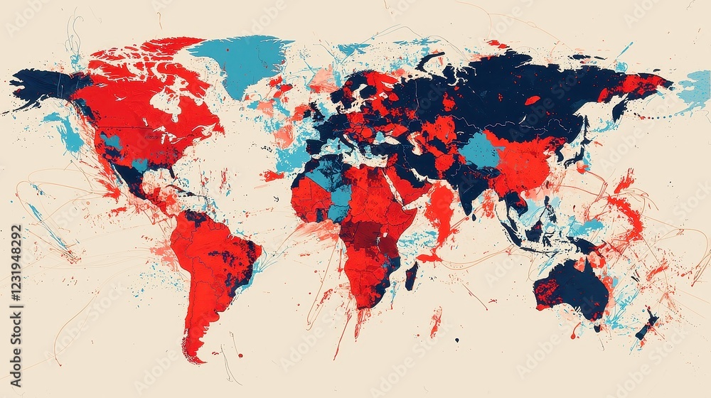 Fototapeta premium Global VPN Usage Trends, an analysis of the prevalence of encrypted internet access across various countries, highlighting user demographics and patterns of usage.