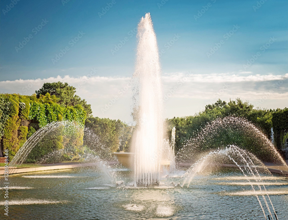 Fototapeta premium Generated image 噴水のある公園