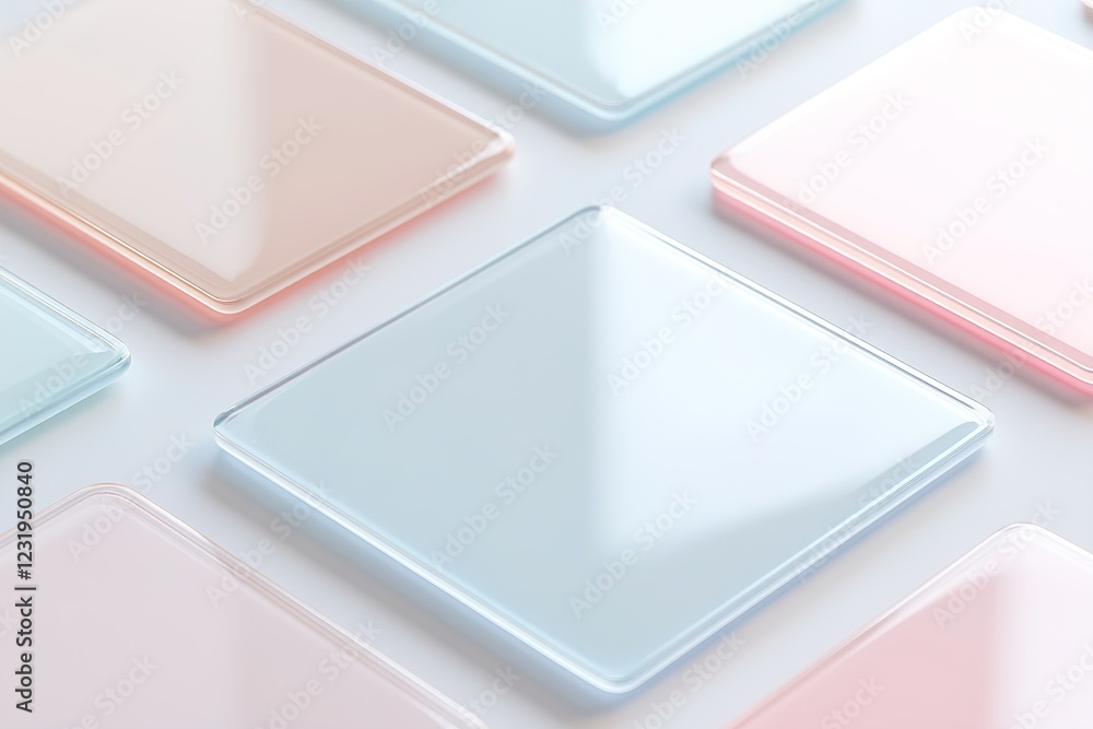 Subtle glowing edges highlight the overlapping frosted glass rectangles set against a clean gradient background in soft tones, perfect for tech branding and design aesthetics Subtle glowing edges highlight the overlapping frosted glass rectangles set against a clean gradient background in soft tones, perfect for tech branding and design aesthetics