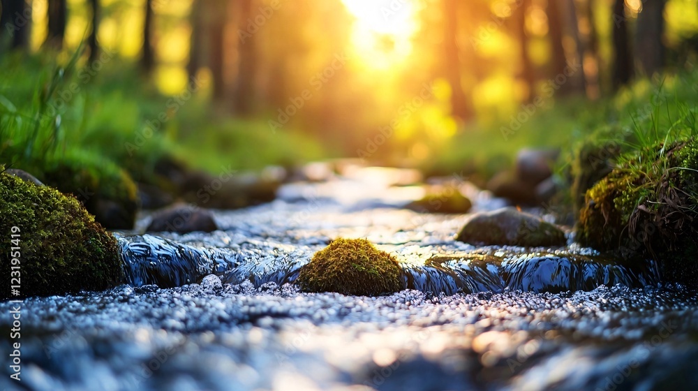 Serene Sunset Stream. Serene Sunset Stream.