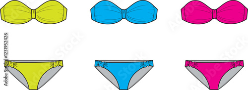 Stylish Bow Bikini Set Fashion Design Template