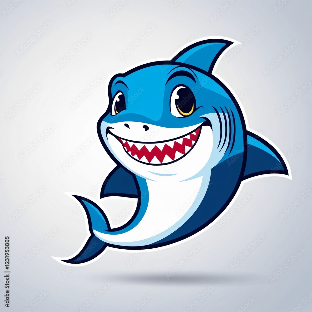 Naklejka premium smiling shark mascot