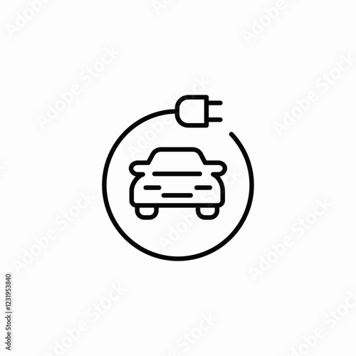 car charge plug icon sign vector