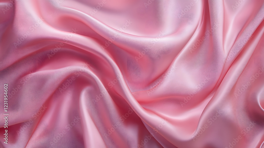 Soft pink silk fabric with smooth, flowing folds. Soft pink silk fabric with smooth, flowing folds.