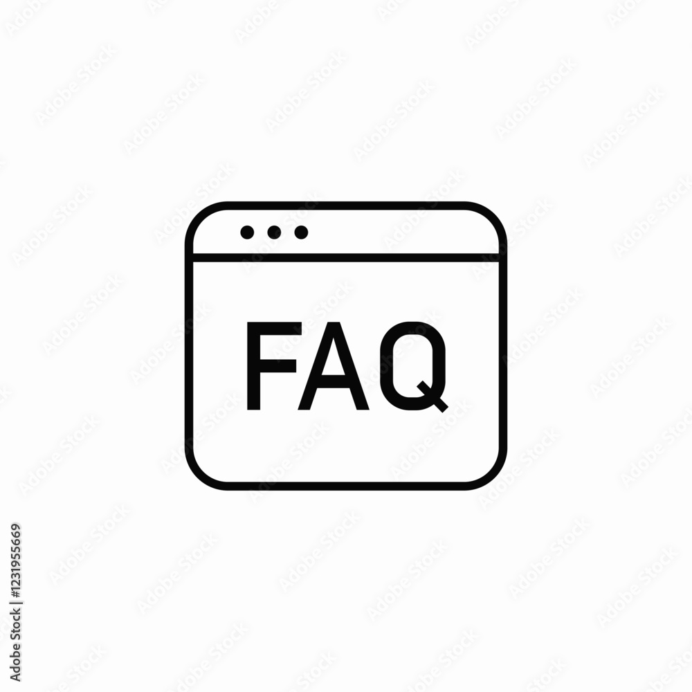 frequent questions tab icon sign vector frequent questions tab icon sign vector