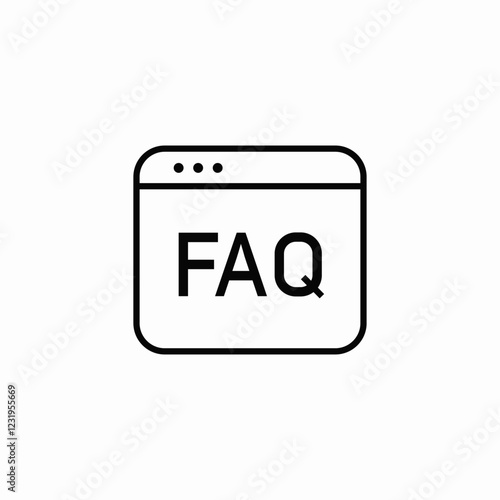 frequent questions tab icon sign vector