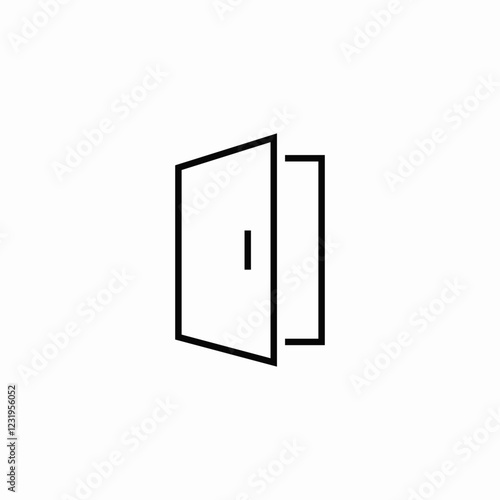 halfway open door icon sign vector