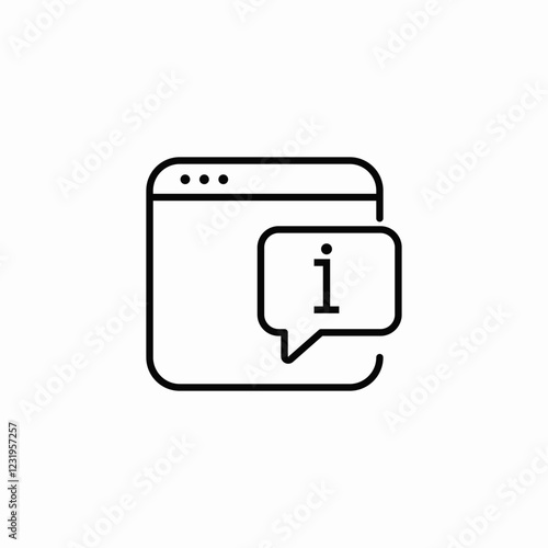 information window tab icon sign vector