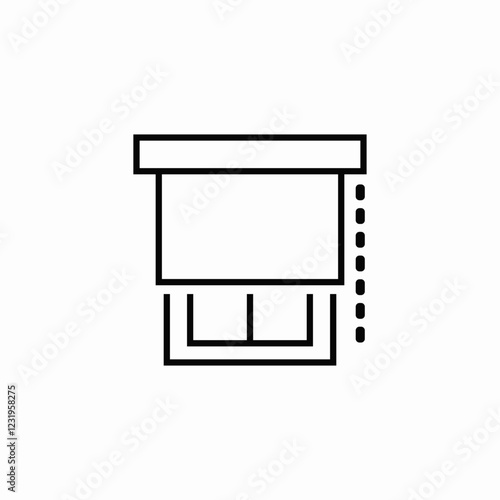 roller curtain icon sign vector