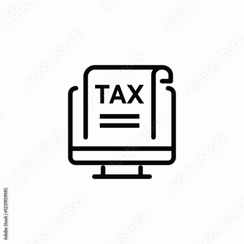 tax desktop site icon sign vector