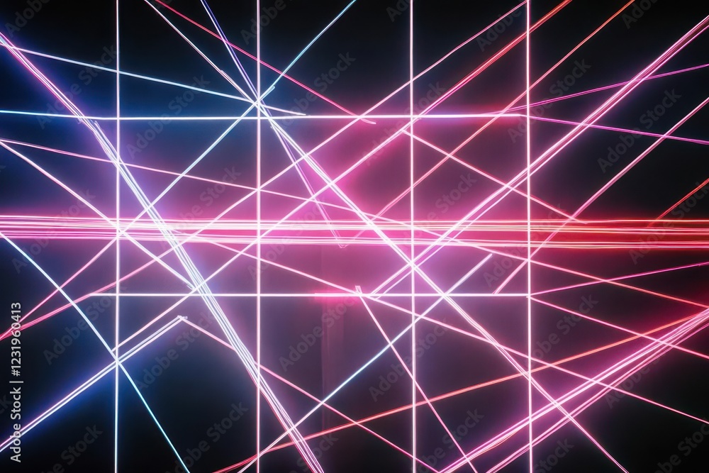 abstract geometric pattern of interconnected neon lines forming transparent network on dark background abstract geometric pattern of interconnected neon lines forming transparent network on dark background
