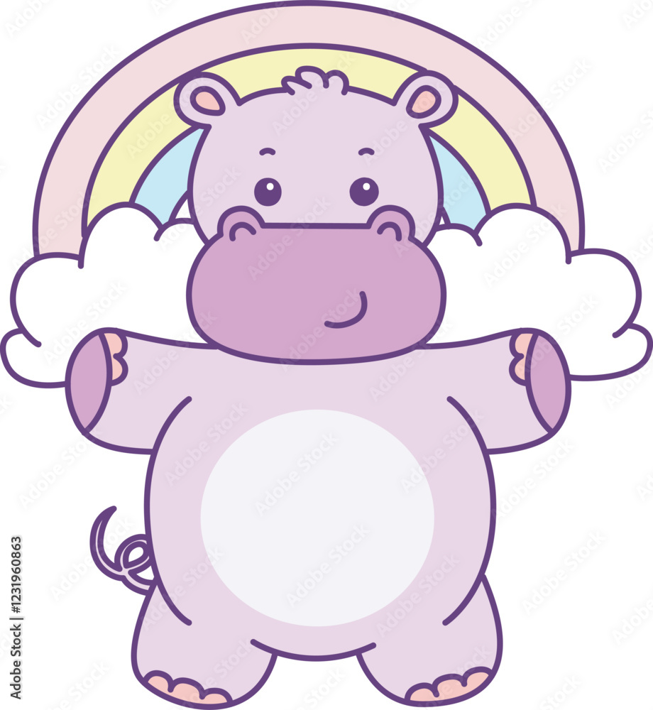 Cute hippo vector icon. Funny baby hippo animal series stock illustration. life of fluffy hippo designs. Cute hippo vector icon. Funny baby hippo animal series stock illustration. life of fluffy hippo designs.