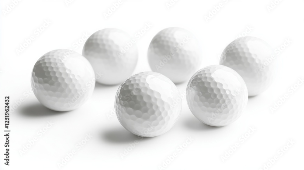 golf ball on a white background. A sport played by people all over the world