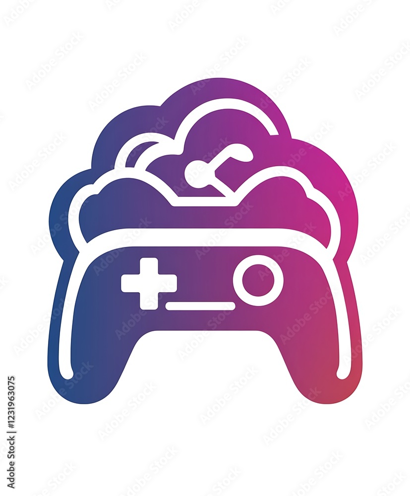Cloud Gaming Controller: A stylized game controller nestled within a cloud. Cloud Gaming Controller: A stylized game controller nestled within a cloud.
