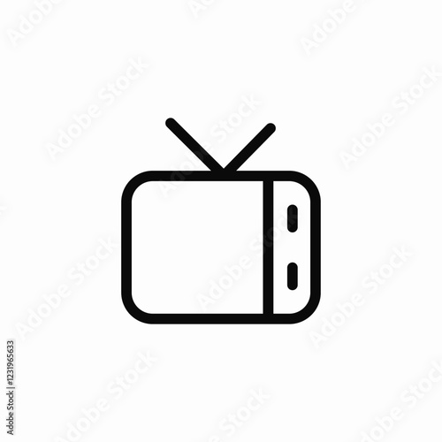 antique tv icon sign vector