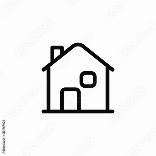 chimney house icon sign vector
