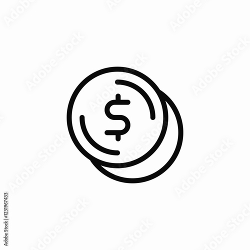 dollar coins icon sign vector