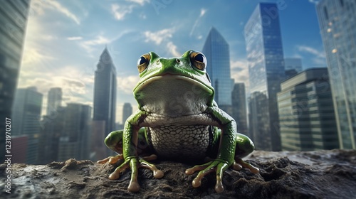 skyscrapers frog perspective, photo realistic --ar 16:9 --v 5.2 Job ID: f1c3793c-f578-489f-8bc0-6900e1054090 photo