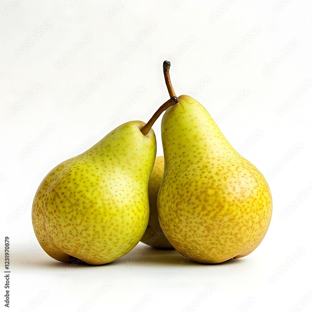 pears on white background