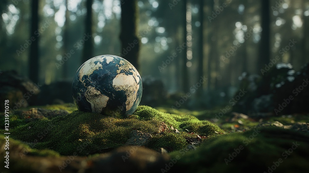 Soccer Ball on Mossy Field Soccer Ball on Mossy Field