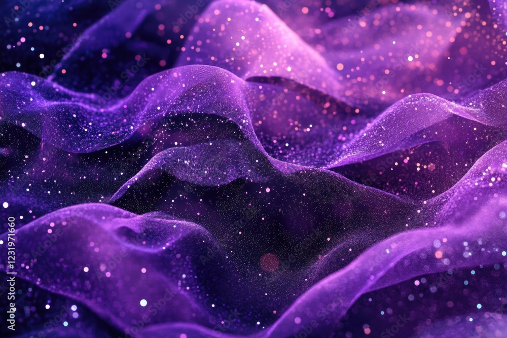 Purple Cloth with Glitter Close Up Purple Cloth with Glitter Close Up