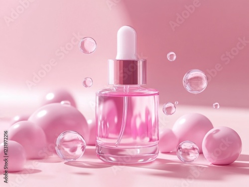 Pink Perfume with Bubbles