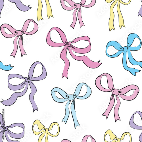 Beautiful Bows holiday design pattern seamless Vector Illustration Trendy Bows