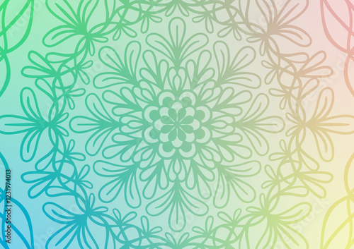 Wallpaper Mural Green floral soft art mandala gradient background Torontodigital.ca
