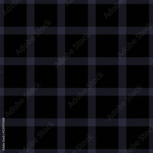 Idea pattern textile vector, vibrant tartan background seamless. Towel fabric texture check plaid in dark and black colors.