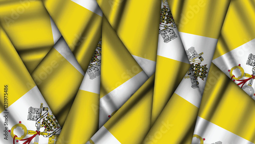 Set of VATICAN Flags Stacked on Top of Each Other