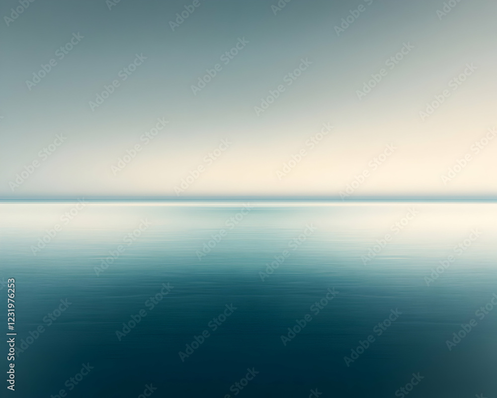 Obraz premium Calm ocean, tranquil sunrise, peaceful horizon, subtle movement, background for serenity