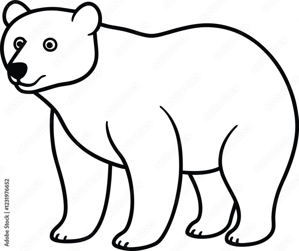 Fototapeta premium Bear coloring page useful as coloring book for kids illustration