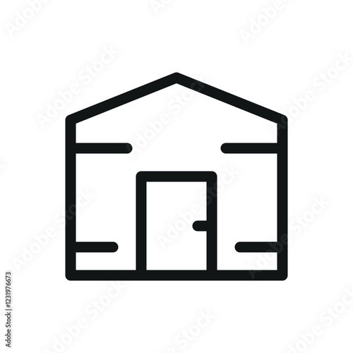 Yurt line icon, yurt tent glamping vector symbol with editable stroke