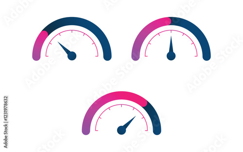 Faster and Speedometer icon for auto logo illustration design