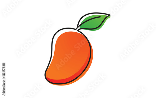 Mango fresh fruit logo design Vector icon illustration