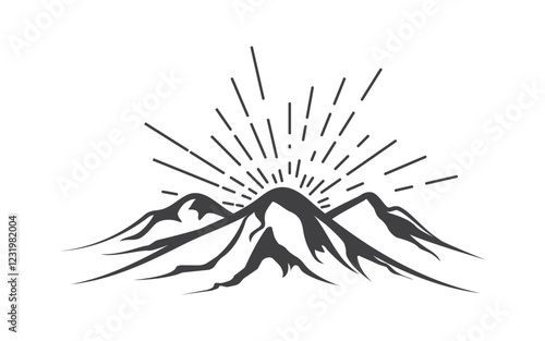 High Mountain icon Logo Template illustration design