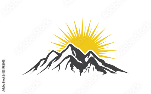 High Mountain icon Logo Template illustration design