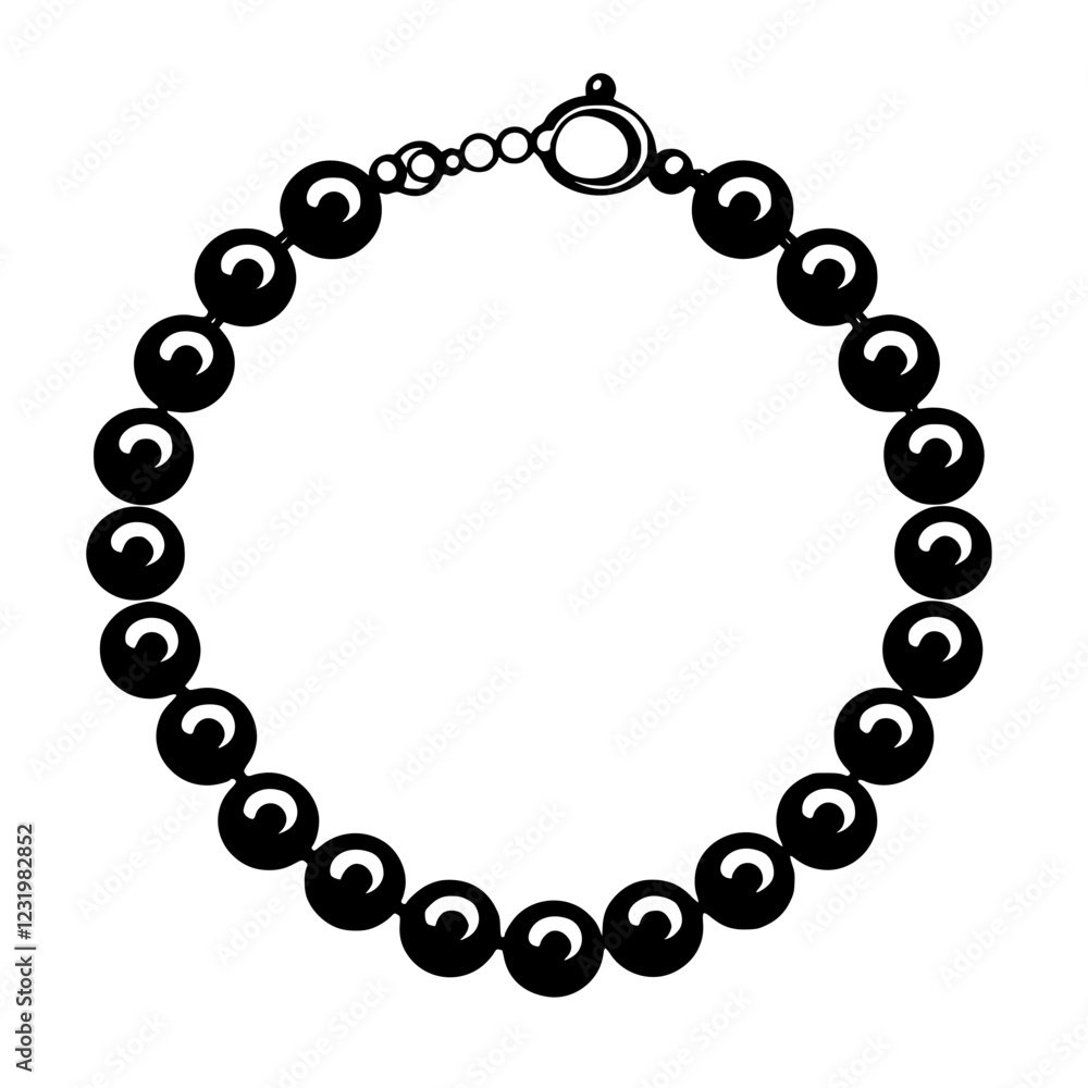 Elegant black bead bracelet featuring smooth glossy finish and secure clasp Elegant black bead bracelet featuring smooth glossy finish and secure clasp