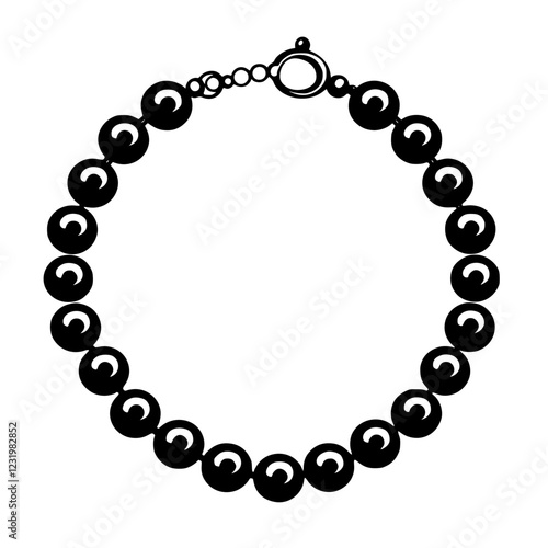 Elegant black bead bracelet featuring smooth glossy finish and secure clasp