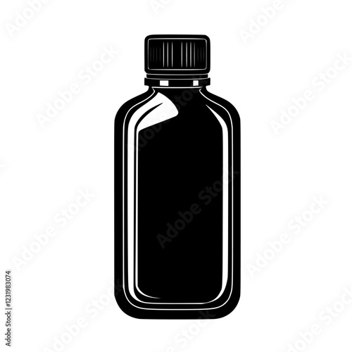 Clear plastic bottle with a black cap, suitable for various liquid storage and easy handling, displayed on a white background