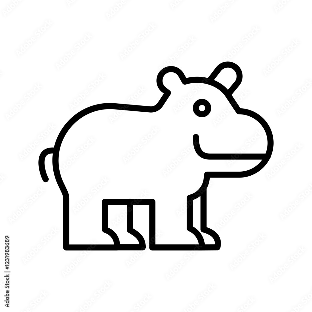 Obraz premium Hippo Vector Icon