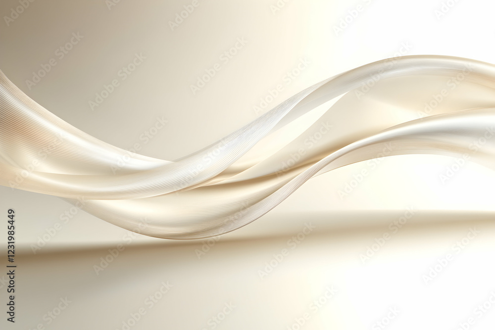 Obraz premium Elegant beige flowing waves on light background; ideal for luxury product promotion