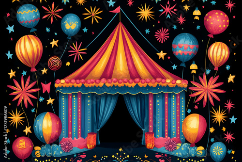 Festive Circus Tent Night Celebration photo