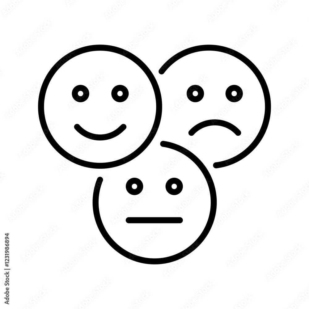 Neutral Feedback Vector Icon Neutral Feedback Vector Icon