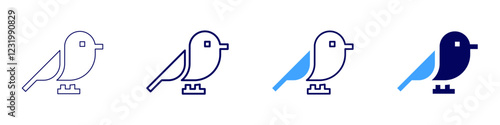 Bird flocks icon in 4 different styles. Thin Line, Line, Bold, and Bold Line. Duotone style. Editable stroke