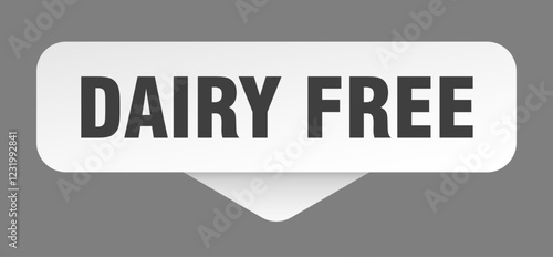 dairy free sticker. dairy free sign isolated on gray background