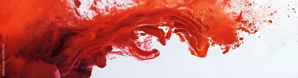 Fluid red smoke on a white background, Abstract background, generated by Ai Fluid red smoke on a white background, Abstract background, generated by Ai