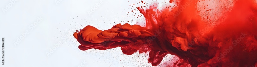Fluid red smoke on a white background, Abstract background, generated by Ai Fluid red smoke on a white background, Abstract background, generated by Ai