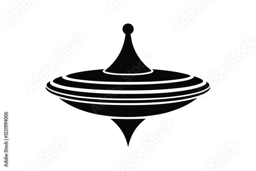 A spinning toy with a rounded body vector style silhouette illustration.eps